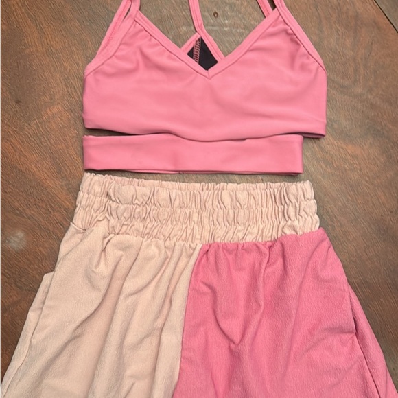 Five Dancewear Other - Five Dancewear Pink Shorts and Top Set